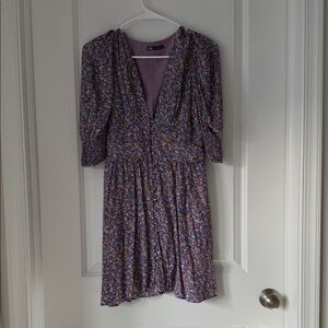 Zara Lavender Floral Mini Dress